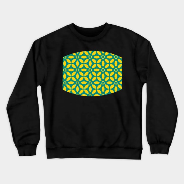 Yellow flower - Classic Colorful Graphic Stripes Crewneck Sweatshirt by Parin Shop